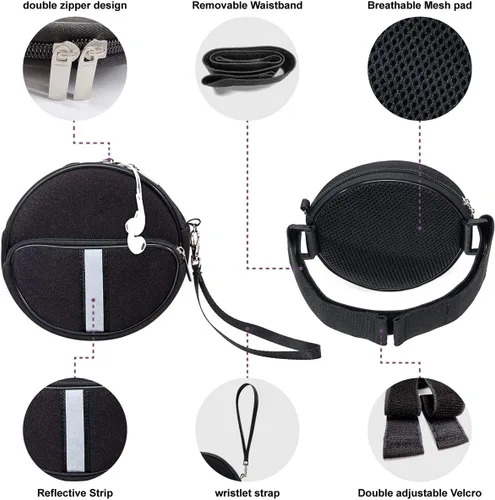 Vista 7 de Funda portátil para reproductor de CD, riñonera impermeable para reproductor de CD con correa de mano compatible