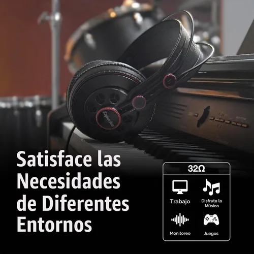 Vista 5 de Superlux HD 681 Dynamic semi-abierto – audífonos. For musicians, gamers and home-studio creators; 50mm neodymium drivers, wide 10Hz–30kHz response