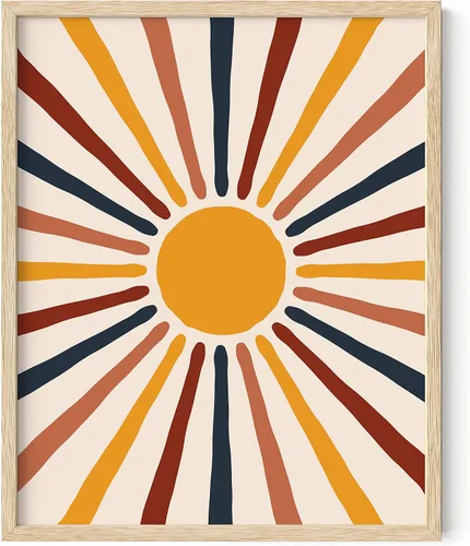 Vista 14 de HAUS AND HUES Arte de pared moderno de mediados de siglo, póster bohemio de sol, impresión moderna de mediados de siglo, cuadros boho para pared