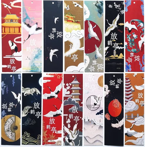 Vista 2 de Marcas de libro de pintura de grúa de la cultura china de la grúa de la cultura china fijadas para el regalo de los amantes del libro