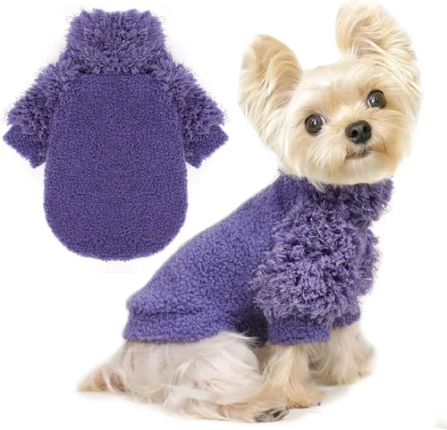 Vista 8 de Suéteres pequeños para perros, ropa para perro, suéter para cachorros, suéter para chihuahua, perro salchicha, Yorkie, suave, grueso, cálido, suéter