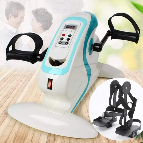 Vista 6 de Bicicleta estática motorizada/bicicleta para discapacitados y discapacitados - Ejercitador de pedal eléctrico Soporte Protector de piernas