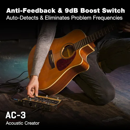 Vista 4 de Zoom AC-3 Creador acústico, DI acústico con restauración de tonos, modelado acústico, 9 efectos, compresión, sintonizador, reverberación