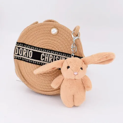Vista 3 de BEGOOD Llavero de conejo esponjoso Pom Rex Bunny Llavero