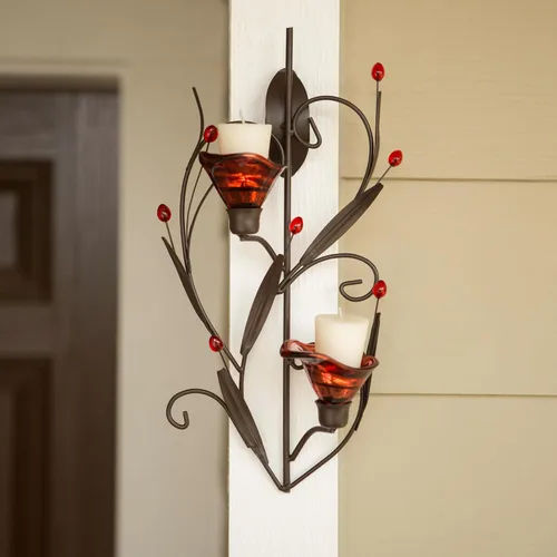 Vista 2 de Gifts & Decor, soporte de pared para colgar vela, Ruby Blossom Tealight