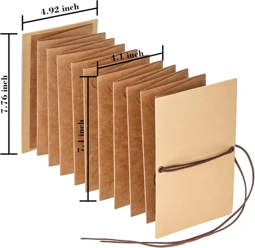 Vista 2 de Mudder Álbumes de recortes de tapa dura para fotos de 4 x 6 pulgadas, papel kraft hecho a mano para álbumes de recortes DIY, aniversario, cuaderno