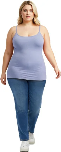 Vista 203 de Emmalise Camisola larga casual básica para mujer, con tirantes ajustables, top en capas