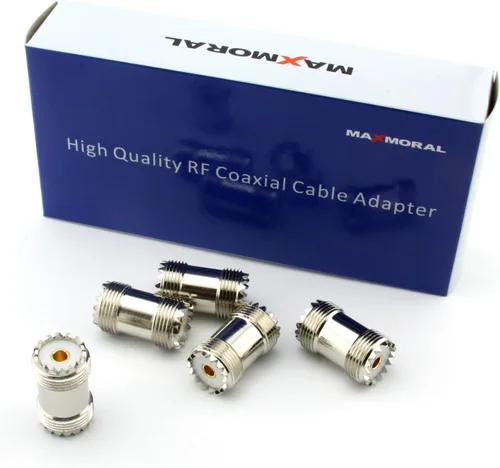 Vista 3 de Paquete de 2 adaptadores de cable coaxial PL-259 - Enchufe hembra a hembra UHF