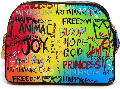 Vista 4 de Bolso cruzado con cremallera y fleco, multigraffiti para latas de aerosol, bolsa de graffiti para graffiti