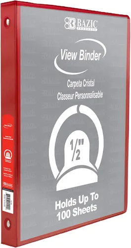 Vista 17 de BAZIC Products Carpeta organizadora de 3 anillas de 1/2 pulgada con vista económica, color negro, anillo redondo, capacidad para 100 hojas de papel