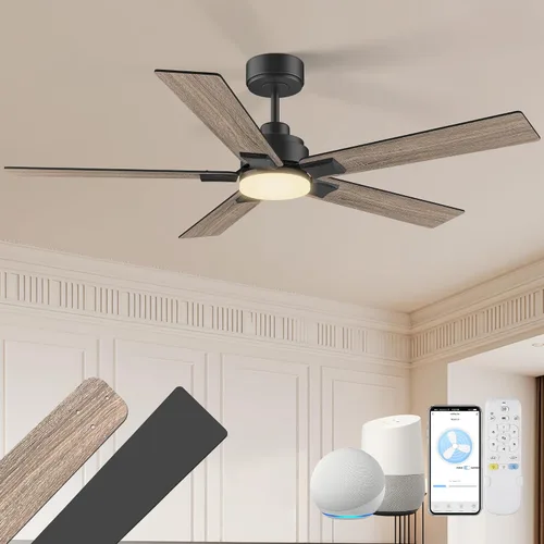 Vista 14 de Ventiladores de techo de 42 pulgadas con luces, ventilador de techo inteligente con luz y control remoto, Alexa, APP, ventiladores de techo