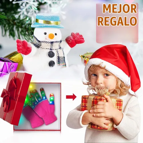 Vista 7 de Viposoon - Guantes con luces LED en los dedos para niños, juguetes divertidos, regalos para niños