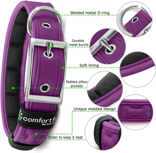 Vista 2 de Comfort Fit Collar de perro – Collar de entrenamiento para perros acolchado suave con hebilla ajustable – Collar para mascotas transpirable y ligero