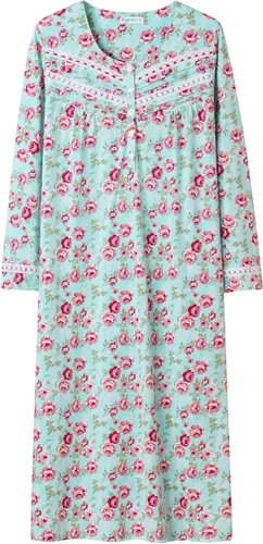 Vista 30 de Keyocean Camisones para mujer, suaves 100% algodón, cómodos camisones de manga larga para dormir para mamá Danderlion Azul