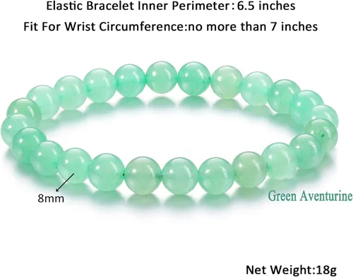 Vista 45 de Jovivi Pulsera elástica de cuentas redondas semipreciosas naturales – 0.315 pulgadas hecha a mano con cuentas de piedras preciosas curativas