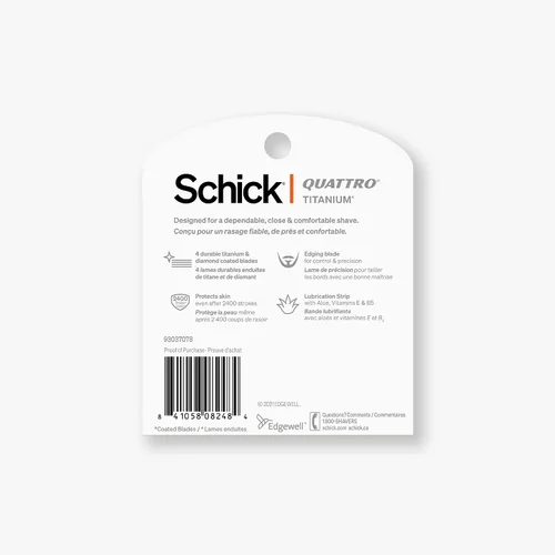 Vista 7 de Schick Quattro - Recambios de titanio Schick Quattro, repuestos de maquinilla de afeitar para hombre, 6