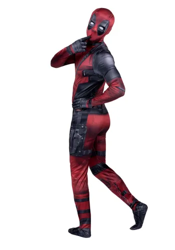 Vista 3 de Disfraz Marvel Deadpool Zentai para Hombre Multicolor