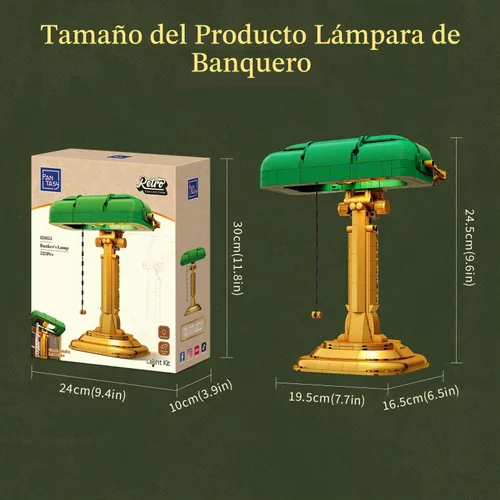 Vista 8 de PANTASY Banker's Lamp Juego de construcción para adultos, modelo retro