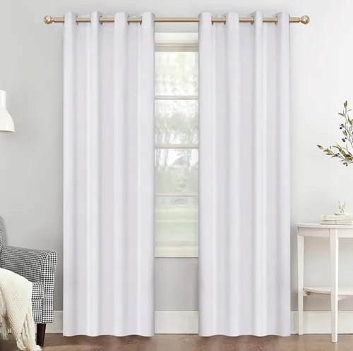 Vista 9 de Cortinas opacas de terciopelo verde oscuro de 84 pulgadas de largo, con ojales, para dormitorio, bloqueo de luz, aislamiento térmico, juego de 2