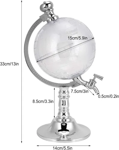 Vista 2 de Tyenaza Decantador de whisky, 1.5L Globe World - Decantador de vino, dispensador de licor, cerveza, bebida, vertedero, contenedor de almacenamiento
