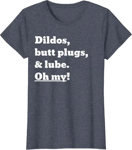 Vista 11 de Consoladores, tapones para los glúteos y lubricante. Camiseta Oh My! Azul bebé