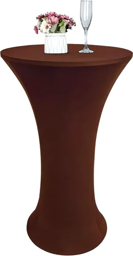 Vista 14 de Mantel de Mesa de Cóctel de Spandex Negro de 24x43 Pulgadas Ajustado Mesa de Bar Redonda Elástico Cubiertas de Mesa de Cóctel Highboy para Banquete