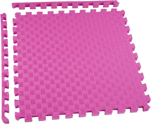 Vista 7 de BalanceFrom Azulejo de Espuma EVA Entrelazada para Ejercicio de 24 x 24 pulgadas – Piso de Rompecabezas Antideslizante para Gimnasio en Casa