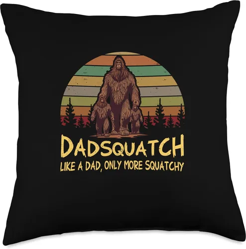 Vista 5 de Sasquatch Yeti Novelties for Him Men Squatch Like a Dad Only More Squatchy - Almohada divertida de pie grande, 16 x 16 pulgadas, multicolor