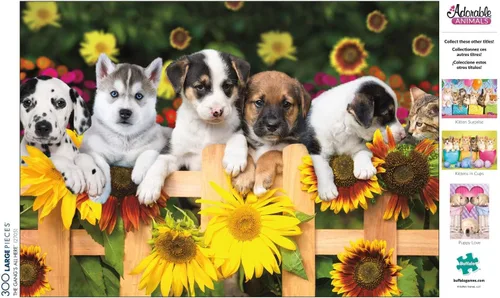 Vista 5 de Buffalo Games – Adorable Animals – The Gang's All Here – unos rompecabezas de 300 piezas grandes