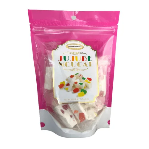 Vista 9 de Golden Bonbon Caramelo italiano de turrón de azufaifo, suave y masticable con frijoles de gelatina afrutados receta original