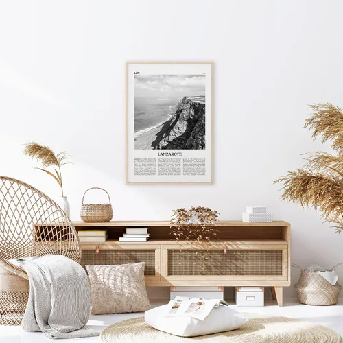 Vista 3 de Impresión de Lanzarote en blanco y negro, arte de pared de Lanzarote, póster de Lanzarote, foto de Lanzarote, Canarias, España, Canarias, Lanza
