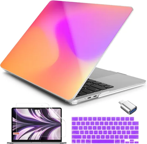 Vista 27 de Batianda AstroGrid - Funda para MacBook Air de 13.6" M2-M5 Chip, Galaxy Líneas abstractas