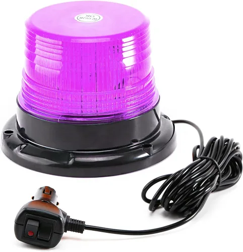 Vista 10 de Luces de baliza estroboscópicas ámbar con base magnética, barra de luz mini de emergencia de flash de seguridad de 12-24V para camiones, vehículos