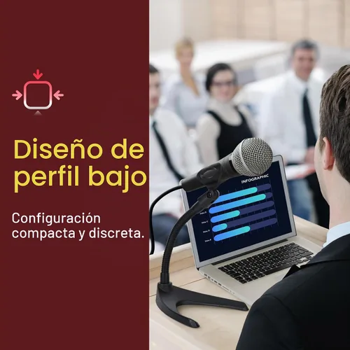 Vista 6 de Pyle PMKS8 - Soporte universal para micrófono de mesa con soporte flexible de cuello de cisne de 8.2 pulgadas y base sólida en forma de U, perfecto