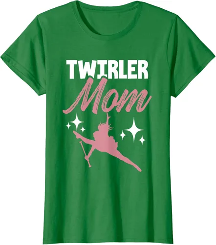 Vista 38 de Twirler Mom Baton Twirl Mother Majorette Twirling Camiseta, Negro, S