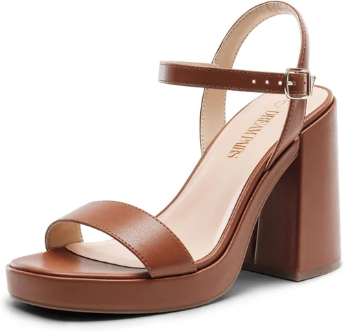Vista 8 de DREAM PAIRS Sandalias de tacón para mujer con plataforma gruesa
