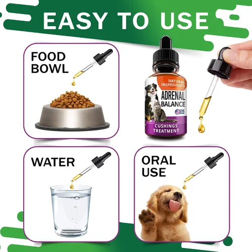 Vista 4 de Equilibrio suprarrenal para perros y gatos - Tratamiento de Cushings para mascotas, soporte suprarrenal con Ashwagandha, raíz de regaliz, Rhodiola