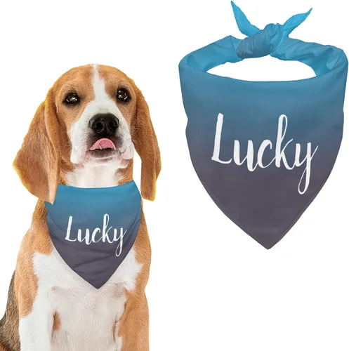 Vista 22 de Bandana personalizada para perro con nombre de poliéster, bandana personalizada para perro, triángulo, bufanda personalizada para mascotas