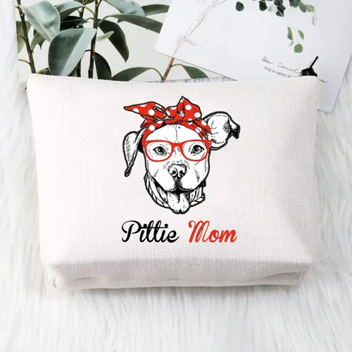 Vista 7 de BDPWSS Pittie Mom Gift Pitbull Dog Lovers Bolsa de maquillaje Pitbull Mama Regalo del Día de la Madre Crazy Dog Lady Bolsa de Cosméticos para Amigo