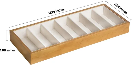 Vista 5 de J JACKCUBE DESIGN JackCubeDesign MK374 - Organizador de exhibición de lentes con 7 compartimentos de madera, Madera clara