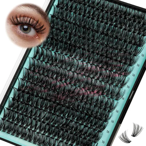 Vista 26 de Kit de Extensión de Pestañas, Kit de Racimos de Pestañas DIY 168Pcs con Pegamento de Unión y Sello Impermeable, Removedor de Pestañas para Kit