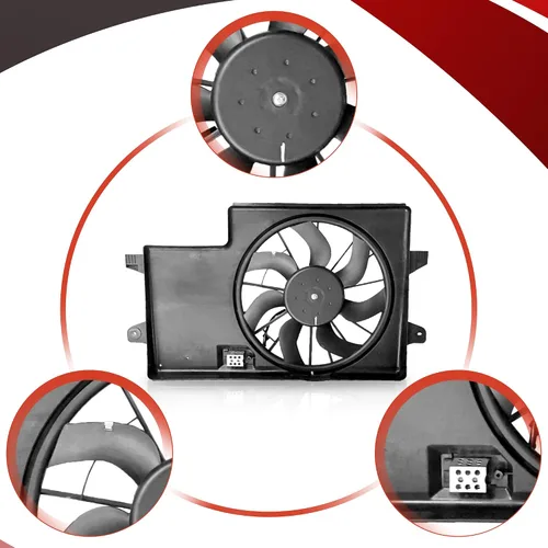 Vista 5 de PartsFlow Conjunto de ventilador de refrigeración del radiador compatible con Ford Focus 621-043 2008-2011