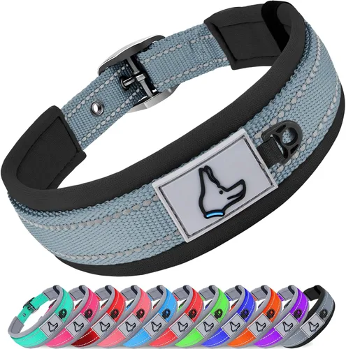 Vista 14 de Joytale Collar para perros pequeños, de neopreno acolchado y ajustable, collares para mascotas reflectantes, anchos y resistentes, con hebilla