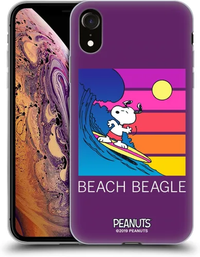Vista 93 de Head Case Designs Funda de gel suave con licencia oficial de Peanuts Tropical Surf Snoopy Aloha Disco compatible con Apple iPhone 13 Mini Surf