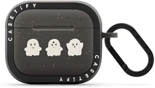 Vista 17 de CASETiFY Bounce - Funda para Airpods (3ª generación) con anillo - Black Kingsnake - Carbón mate