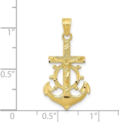 Vista 4 de Colgante de cruz de marina oro amarillo sólido de 10 quilates dije de crucifijo 1181in x 0630in regalos de joyería para mujeres esposa mamá regalos