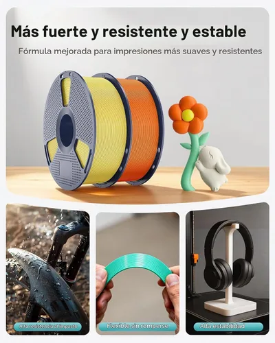 Vista 8 de SUNLU PLA+ 2.0 Filamento 0.07 in, paquete de carrete de 2.2 lbs, filamento de impresora 3D Pla Bundle-1kgx4-2230179