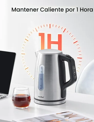 Vista 3 de COMFEE' Hervidor Eléctrico de Acero Inoxidable, Control de Temperatura con 6 Ajustes Preestablecidos, Mantenimiento de Calor por 1 Hora, Hervidor