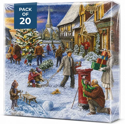 Vista 16 de AM Decor - 20 servilletas de papel de 3 capas de 3 capas para cenas de vacaciones, decoración Decoupage – 13 x 13 pulgadas (desplegada) luz de Luz
