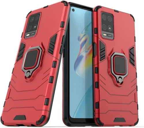 Vista 7 de Compatible con Oppo A54 4G, funda Oppo A55 4G, soporte de anillo de metal, parachoques duro a prueba de golpes